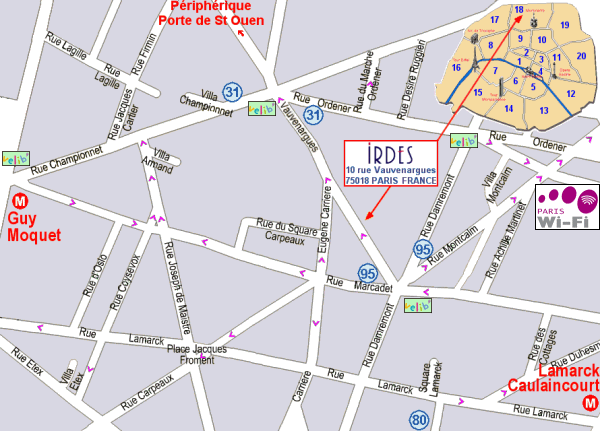 Plan d'acc&egrave;s &agrave; l'IRDES