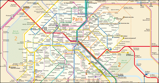 Plan interactif du mÃ©tro parisien