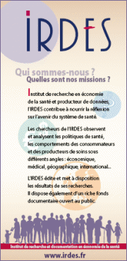 Plaquette de pr�sentation de l'Irdes